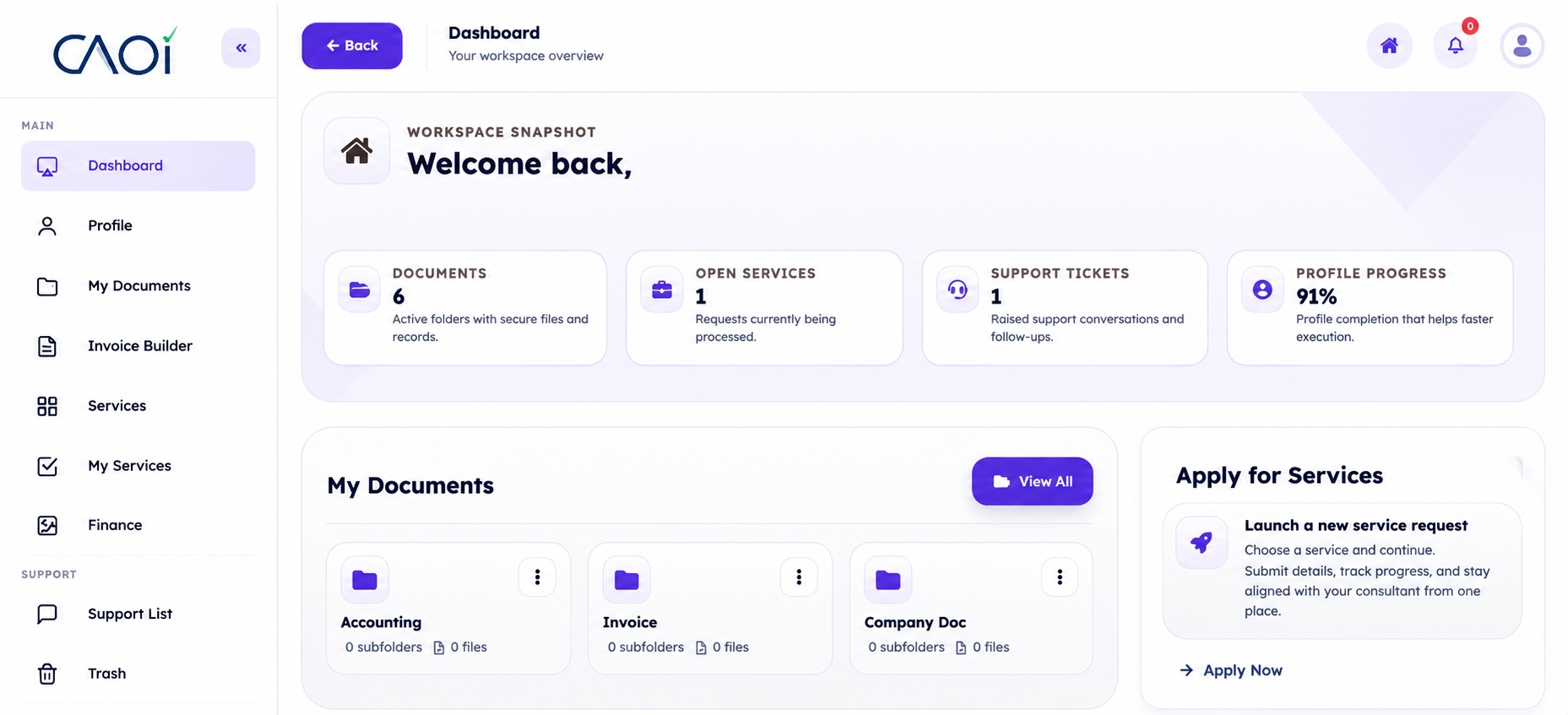 CAOI Admin Dashboard